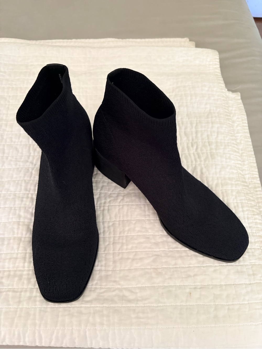 Eileen Fisher Ankle Boots Booties Black Stretch Pull On Size 9